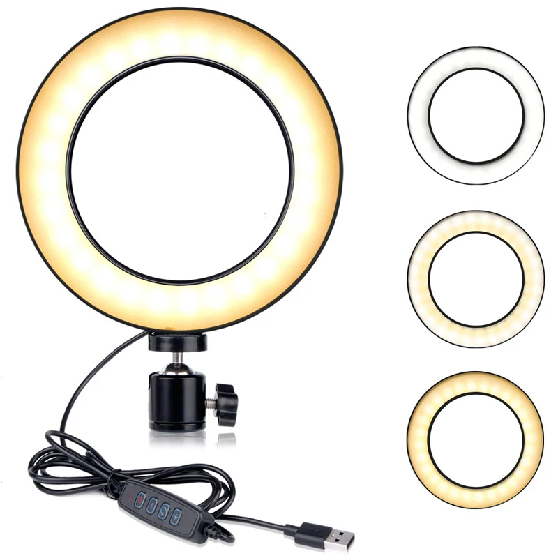 

Photography Fill Light 16cm LED Mini Ring Light Phone Live Show Makeup Beauty ball head Set Fotografia