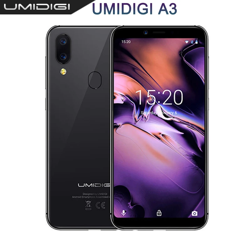UMIDIGI A3 5 &quotincell HD + дисплей 2 ГБ 16 Гб смартфон четырехъядерный Android 8 1 12 Мп