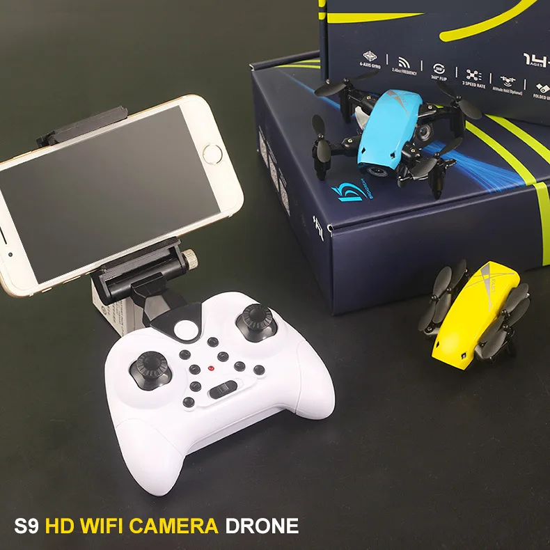 

S9 S9HW Mini Selfie Pocket Drone Quadcopter with HD Camera Live Video Headless Mode with RC Toys for Children as Christmas gift