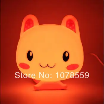 

Free Shipping 220V Cat table lamp lucky cat l bedroom bedside lamp white cat cartoon small night light birthday gift