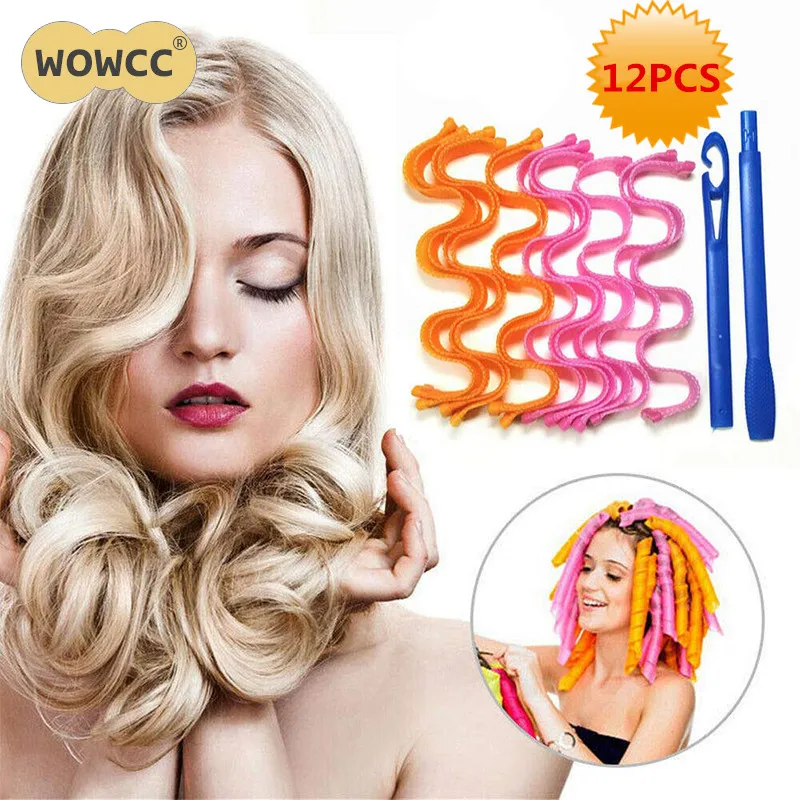 

12pcs/Set Easy to Use 30/45cm Magic Long Hair Curlers Not hurting hair Curl Formers Ringlets Curler Hair Styling Tools Kit