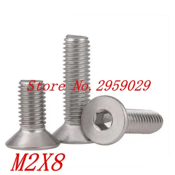 

1000pcs DIN7991 M2*8 Stainless steel 304 hex socket countersunk head machine screw