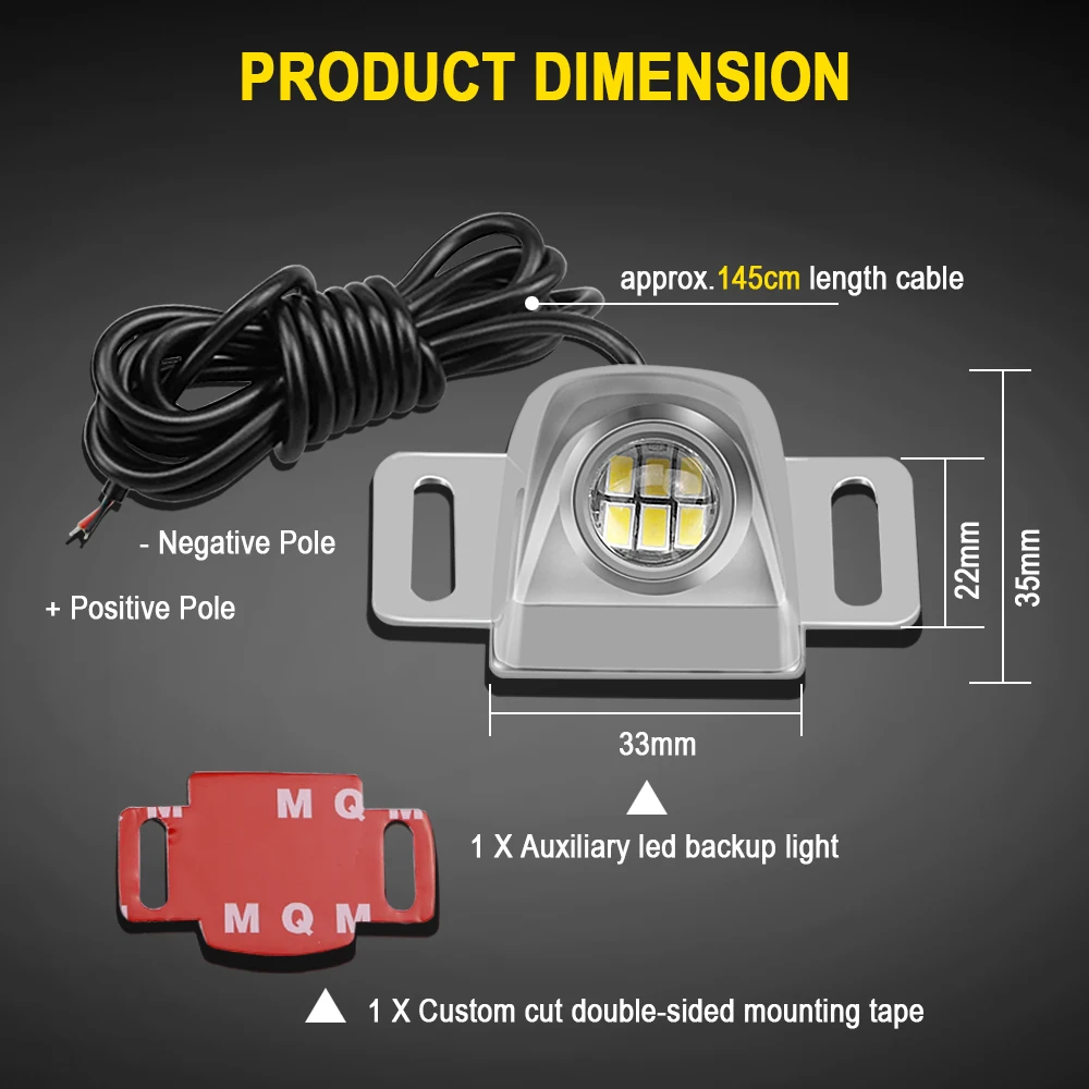 AOTOMONARCH мини-вспомогательный светильник заднего хода, светодиодный резервная камера, система подсветки, водонепроницаемые аксессуары для автомобиля 6000K CE