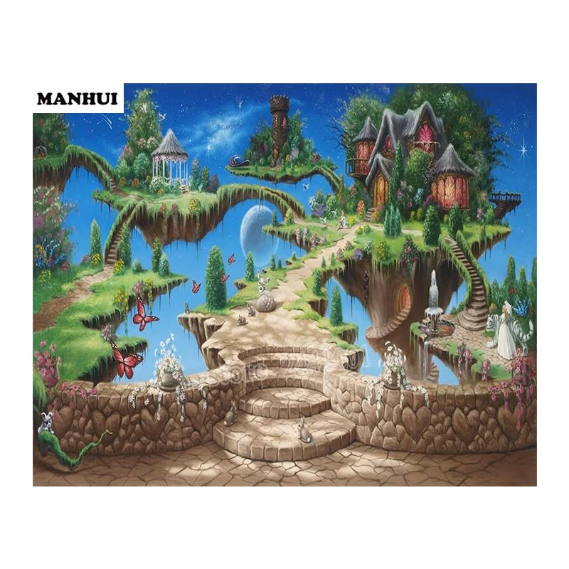 

Sky Castle Landscape Diamond Mosaic Handmade Diamond Painting Cross Stitch Set Diamond BSS107
