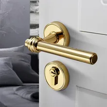 High Quality Modern Gold Interior Door Handle Door Lock Door Hardware Handles for Interior Door modern fashion creative gold interior solid wooden door lock ceramic bedroom mechanical split mute door lock orb ivory white