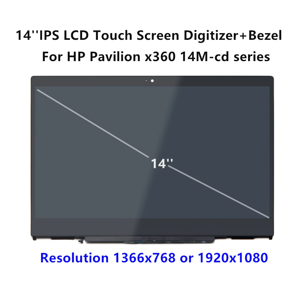 FTDLCD 14'' FHD IPS LCD Touch Screen Digitizer+Bezel N140BGA-EA4 For HP Pavilion x360 14M-CD series 14M-CD0001DX 14M-CD0003DX |