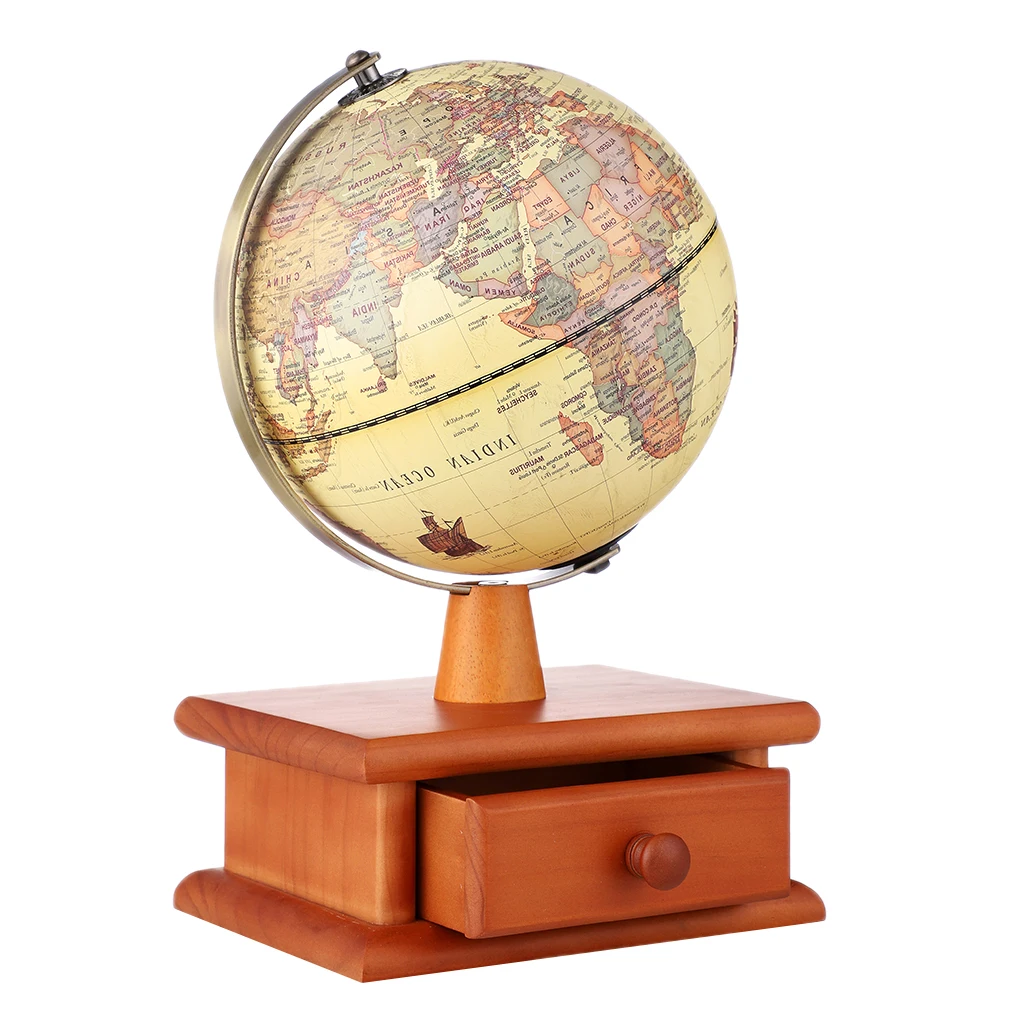 20cm World Earth Globe Map Geography LED Illuminated for Desktop Decoration Home Office School Students Gift