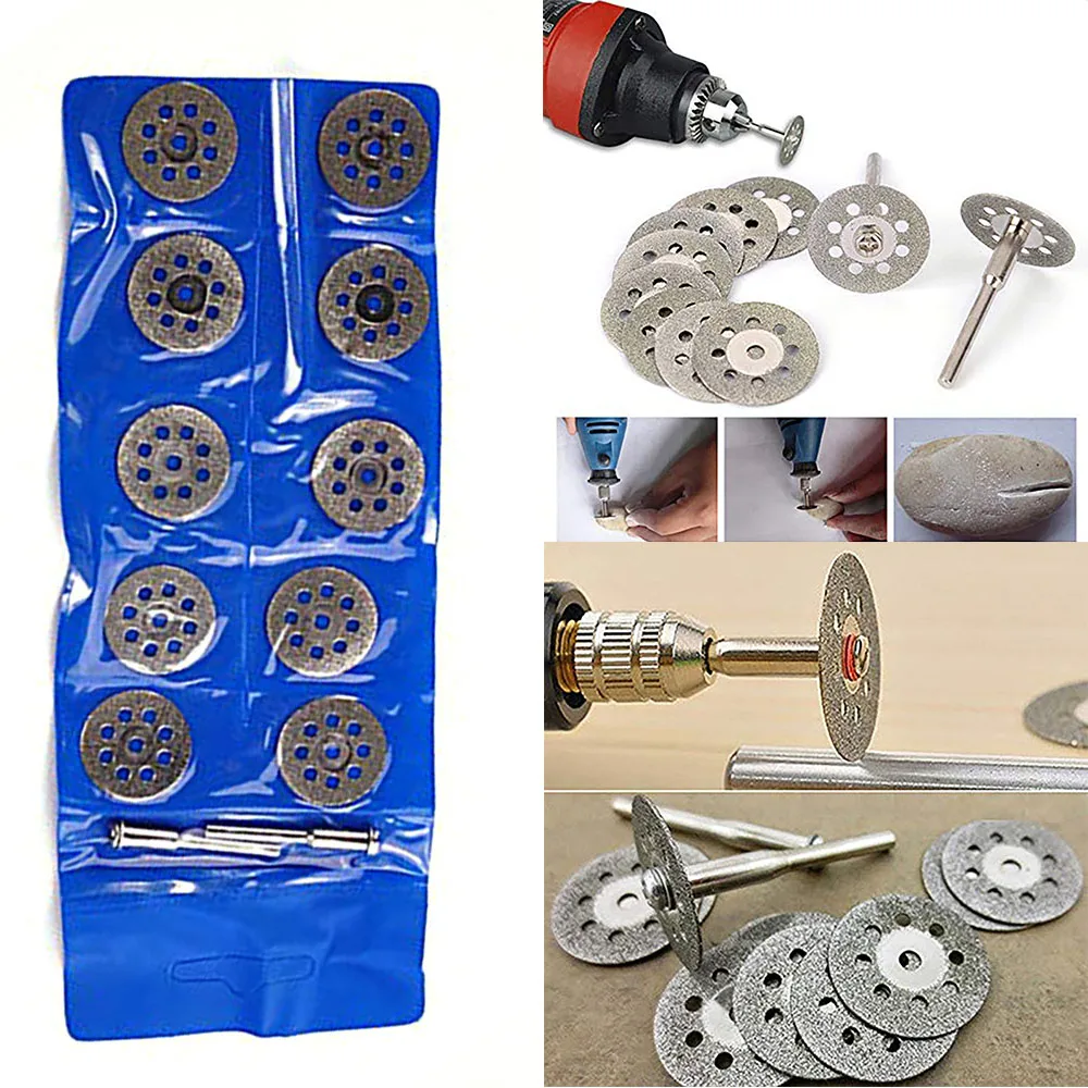 10pcs Circular Saw Blades Cutting Wheel Discs 2pcs Mandrels Set Rotary Hand Power Tool Accessories For Material | Инструменты