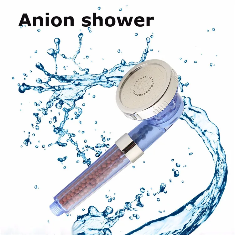 MOIIO Healthy Adjustable Three Modes Negative Ion Spa Shower Head hand held shower head rain bar