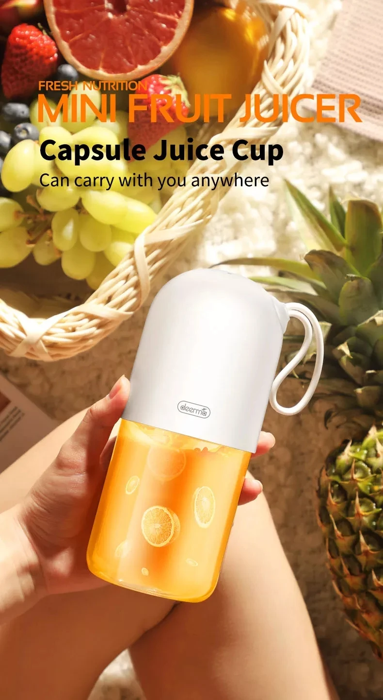 XIAOMI MijiA Deerma Portable Mini Fruit Juicer Kitchen Electric Mixer Capsule Shape Powerful Electric Juice Cup XIAOMI YouPIN (7)