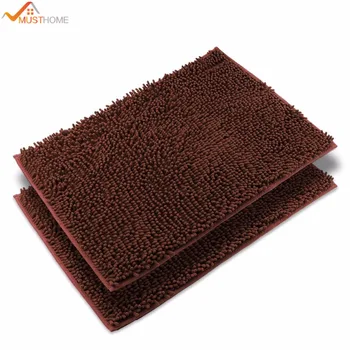 

2PCS/Set 40*60cm Chenille bath mat toilet carpet mats and rugs for bathroom water absorbing rug bedroom floor absorbent doormat