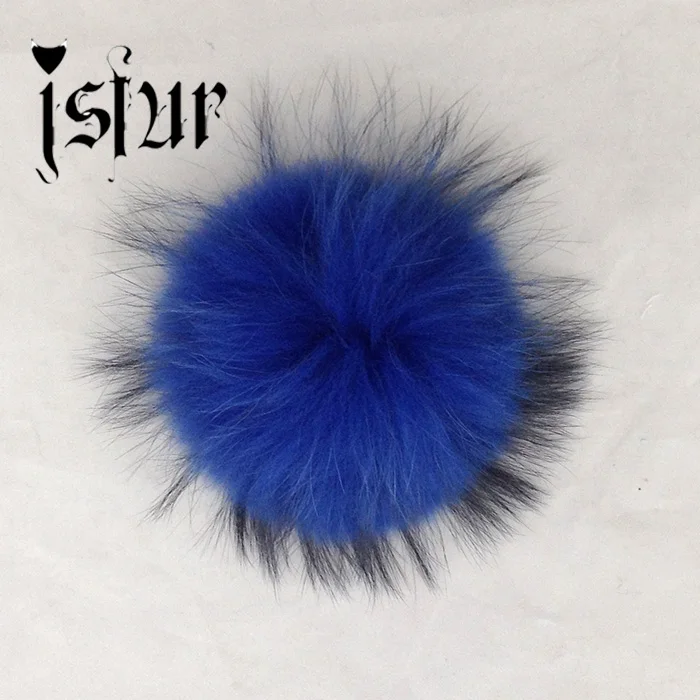 13-14cm енот меха пом poms роскошные меха шары больше цветов - Цвет: royal blue