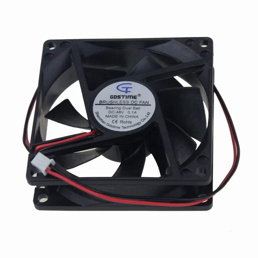 

2Pcs Gdstime 80x80x25MM 80mm DC 48V 0.1A Server Square Inverter Axial Cooling Fans