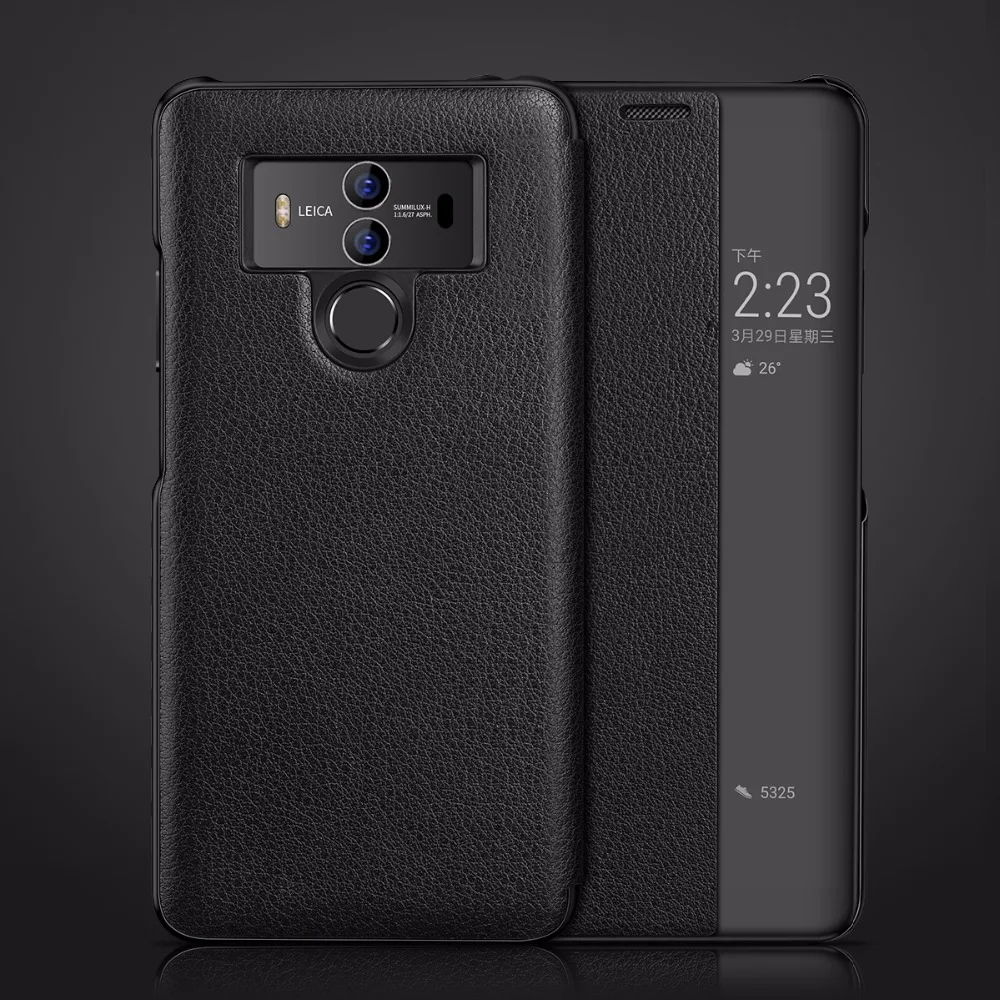 

for Huawei Mate 10 Smart Case Window View Cover for Huawei Mate 10 Pro Luxury Genuine Leather flip phone shell capa