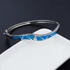 Charming Blue Opal Bangle Bracelet for Women 3