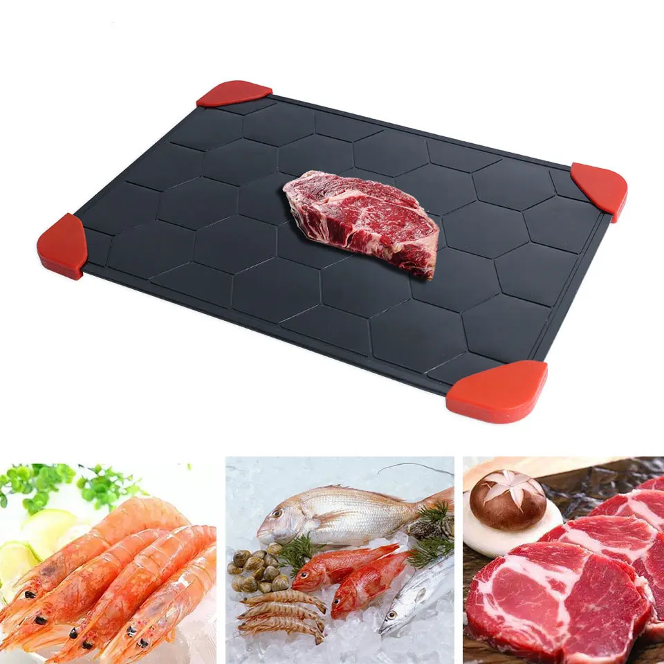 Defrosting Board Minutes Home Defrosting Tray No Electricity Chemicals Microwave Thaw Frozen Food Meat Fish Fast Defrost Tray