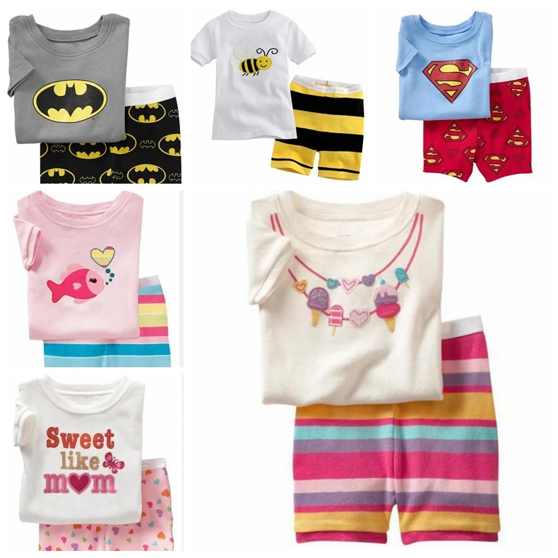 Дизайн! 1 компл./лот, детские пижамы для маленьких мальчиков Домашняя одежда с короткими рукавами летняя хлопковая одежда для сна детская мягкая Ночная одежда
