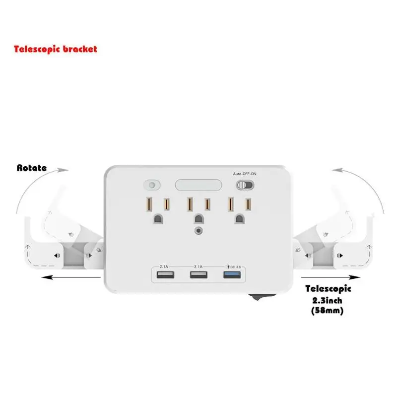 3 usb порта AC Розетка настенная розетка Защита от перенапряжения ночник мощность полосы быстрое зарядное устройство штепсельная вилка США