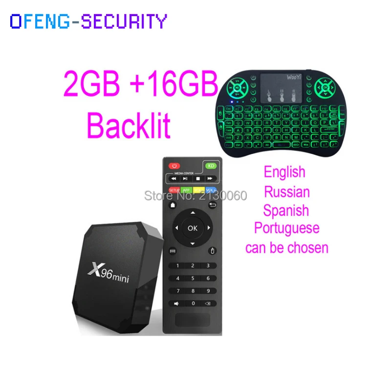 X96mini Android 7,1 с 2 Гб+ 16 ГБ с подсветкой Smart tv BOX четырехъядерный Amlogic S905W Поддержка 2,4 wifi+ ИК кабель