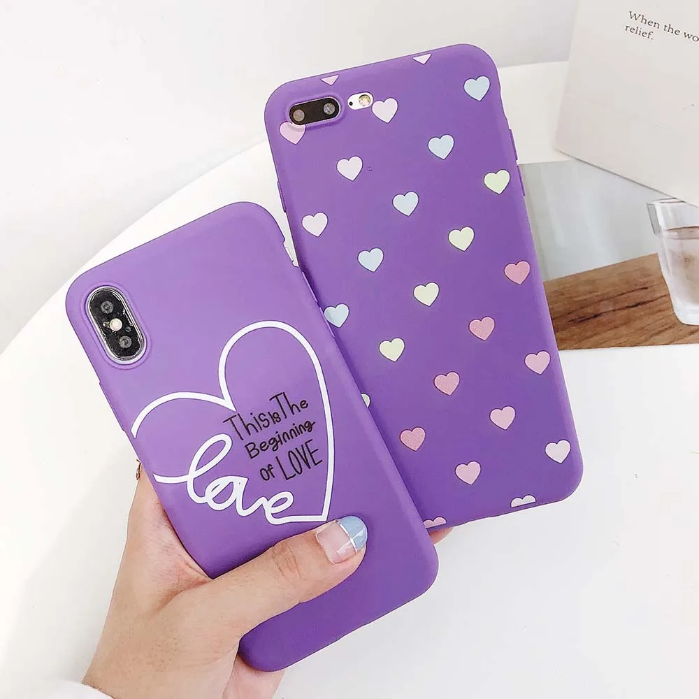 Love Heart Phone Case For iphone XR XS Max X 8 7 6 6s Plus Case Fashion