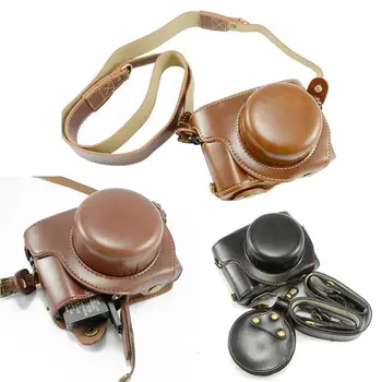 

Full body Precise Fit PU leather digital camera case bag cover with strap for Lumix LX100 II LX100 M2 with opening battery