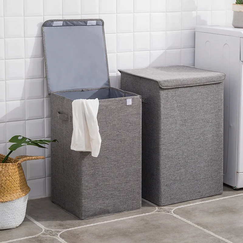 Meilleur Nouvelle mode coton et lin panier pliable grand stockage étanche seau à linge maison salle de bain a besoin de panier de rangement