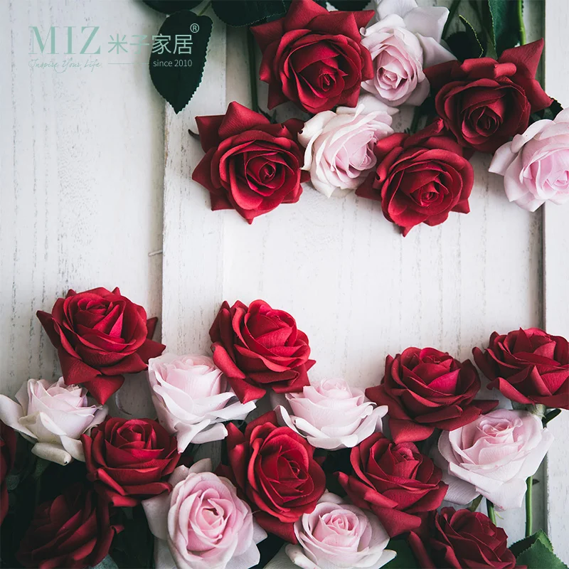Miz 1 шт. настоящие поддельные розы Искусственные цветы Свадебные имитация