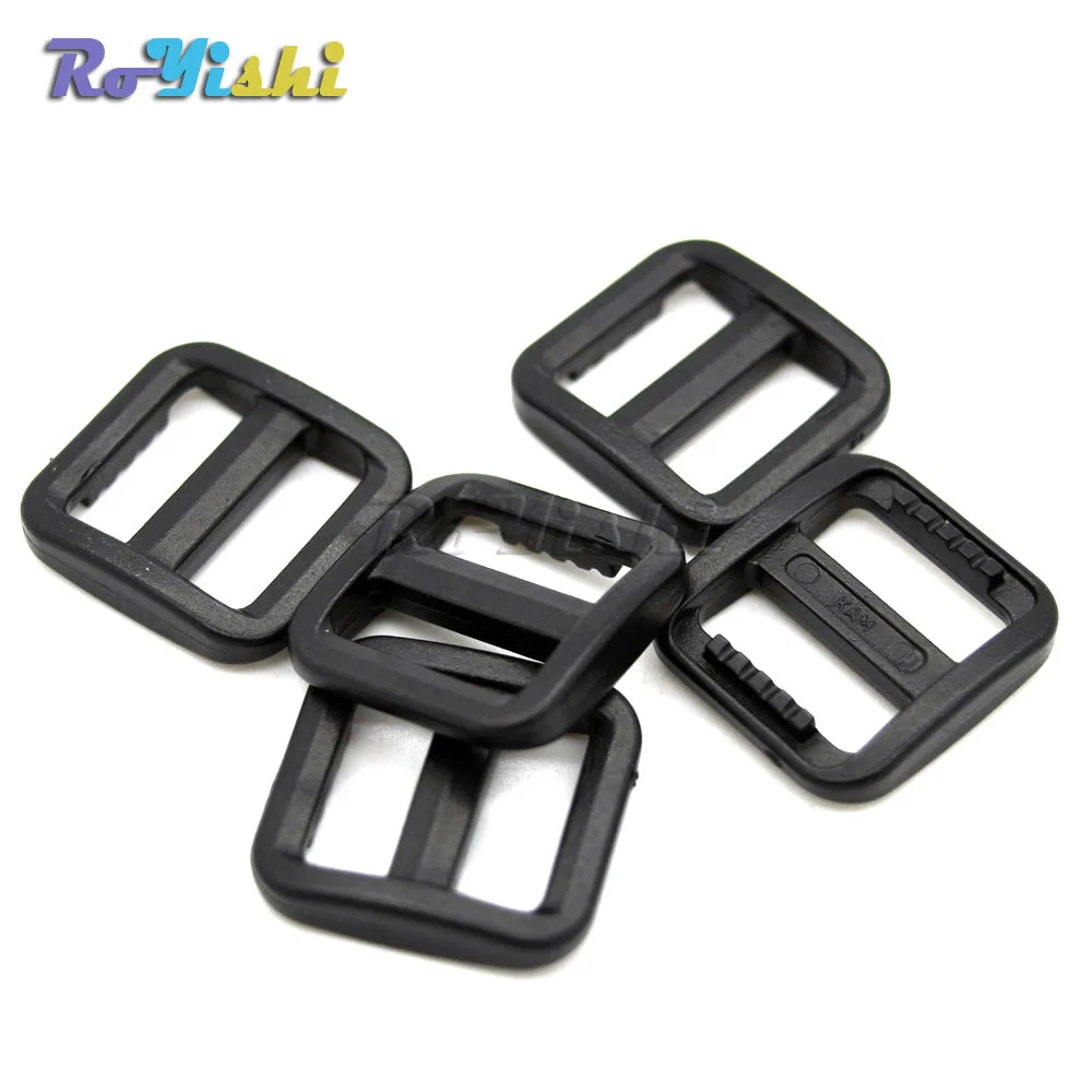 

10pcs/pack 5/8"(15mm) Slider Tri Glide Adjust Plastic Buckles For Dog Collar Harness Backpack Straps Black
