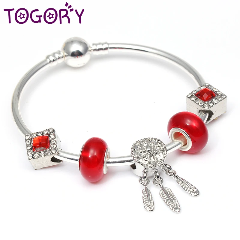 

TOGORY Fashion Charm Holy Dream Catcher Charm Bracelets & Bangles for Women Pulseiras Silver Plated Pan Bracelet Jewelry