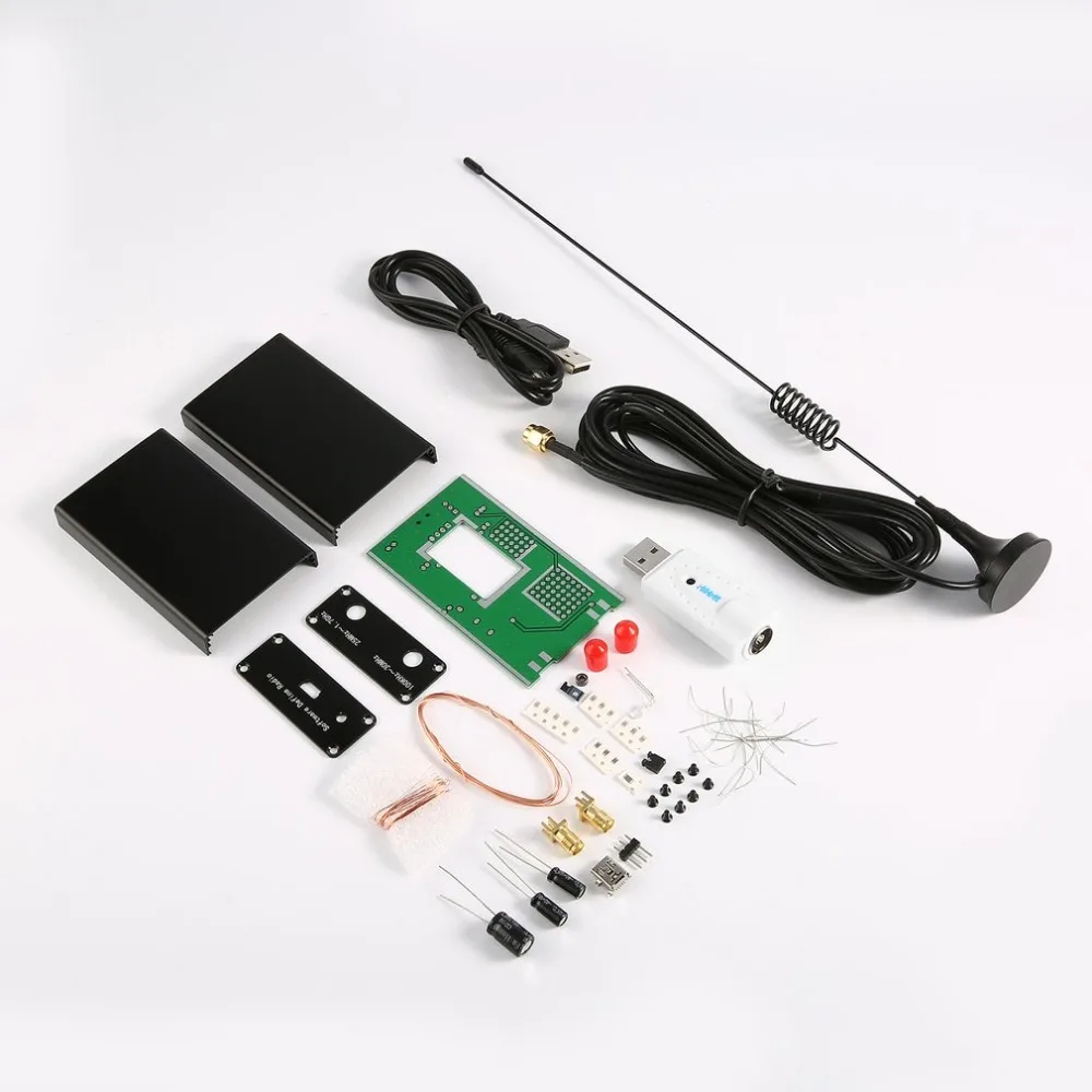 

DIY Kits 100KHz to 1.7GHz Full-Band FM DSB UV HF RTL-SD USB Tuner Receiver R820T +RTL2832U + U/V Antenna Software Radio Colorful