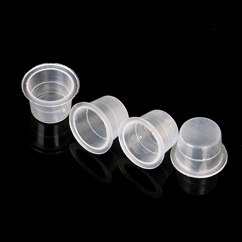 100 PCS Plastic Disposable Microblading Tattoo Ink Cups S/M/L Permanent Makeup Pigment Clear Holder Container Cap 3