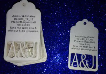 

Personalized printed custom initials Party Favor Tags wedding wish tree present tag bridal BABY SHOWER Birthday Blank Cards