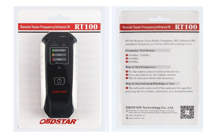 OBDSTAR RT 100 RT100 дистанционный тестер частоты и инфракрасный ИК пульт дистанционного управления тестер
