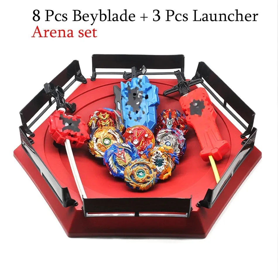 Прямая Beyblade Burst B139 игрушки с пусковым устройством стартер и арена Bayblade Металл Fusion Бог спиннинг Топы Bey Blades игрушка - Цвет: 8PCS-4