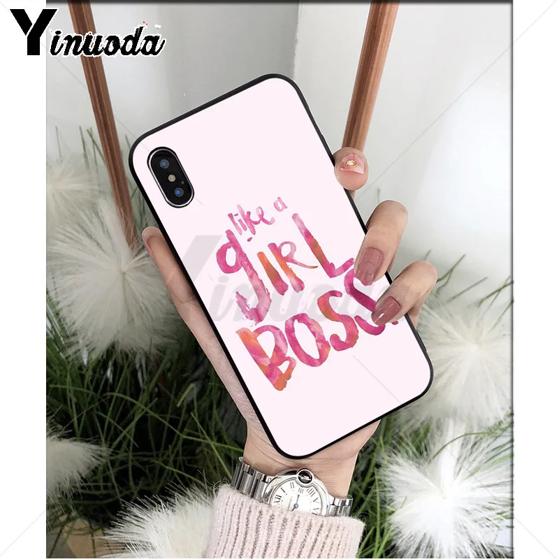Yinuoda Boss سيدة فتاة الطاقة العملاء عالية الجودة جراب هاتف ل أبل فون 8 7 6 6 S زائد X XS ماكس 5 5 S SE XR الهواتف المحمولة