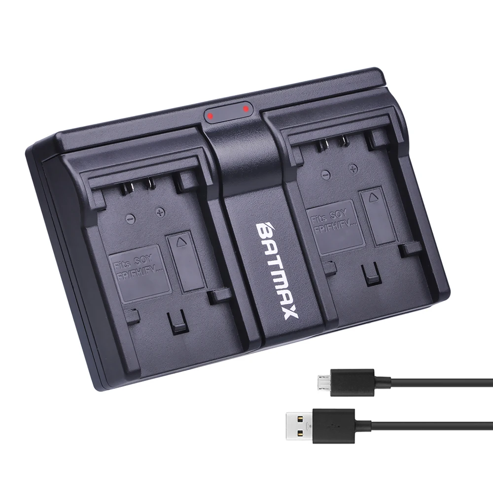 Batmax USB двойное зарядное устройство для sony NP-FH70 FH100 FV50 FV70 FV100 FP50 FP90 FP70 HDR-CX12E HDR-CX7E HDR-SR10E