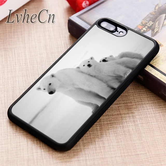 Чехол для телефона LvheCn с белым медведем и iPhone 5 6 6s 7 8 plus X XR XS max 11 12 Pro Samsung Galaxy S7 edge S8 S9
