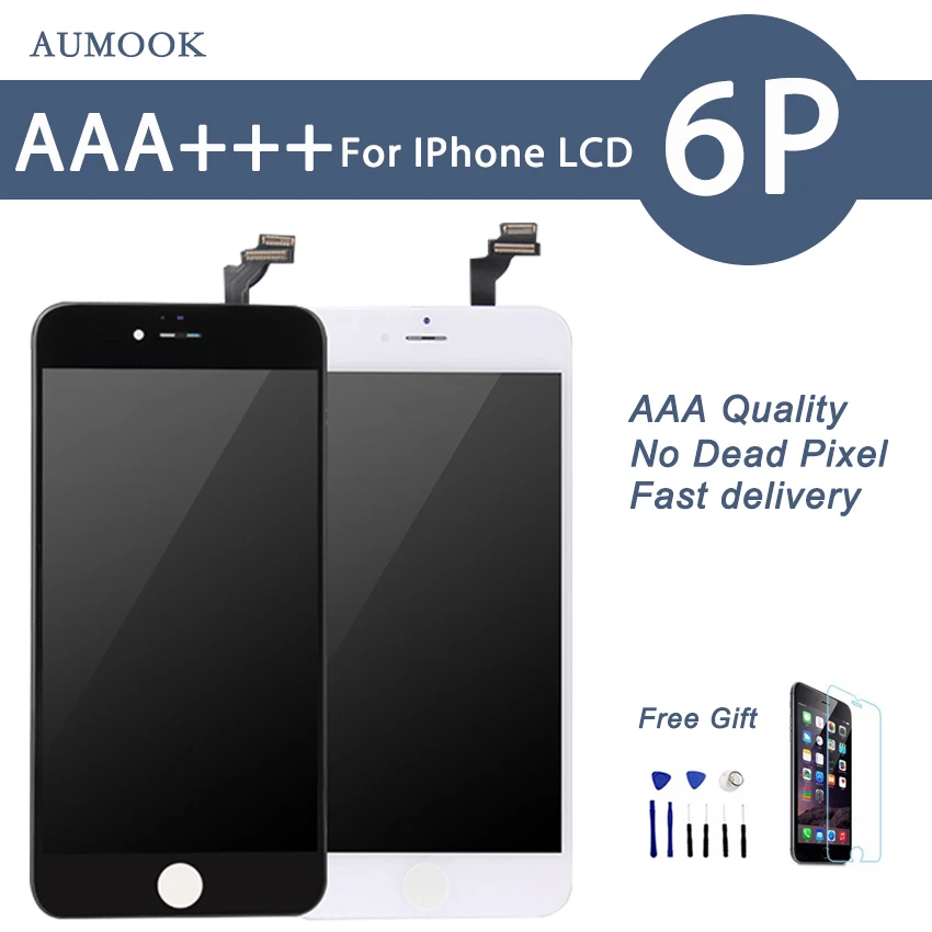 

10PCS/LOT Quality AAA No Dead Pixel LCD For iPhone 6 Plus LCD Touch Screen Digitizer Assembly Display Replacement Free Shipping