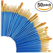 50 шт./компл. Высокое качество Дети акварель гуашь Краски ing ручка нейлоновые волосы деревянная кисть для краски набор для рисования товары для рукоделия