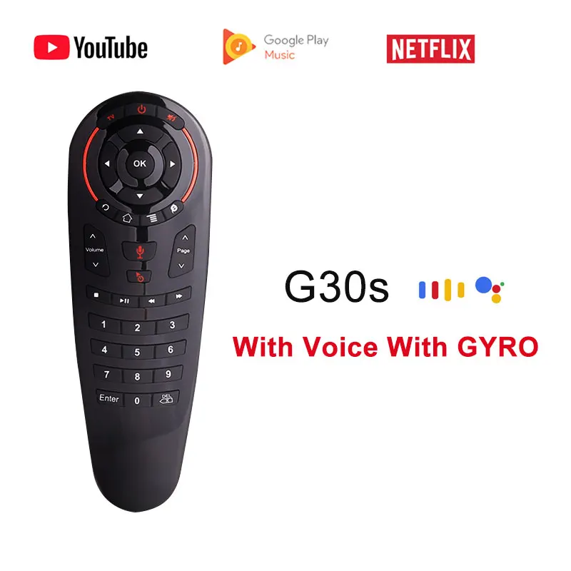 G30 голосовой пульт дистанционного управления 2,4G Беспроводная воздушная мышь микрофон гироскоп ИК обучение для Android Tv Box для x96max Pk G10s W1 - Цвет: G30s