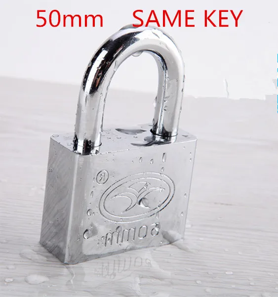 

2 Pcs Same Key 50mm Stainless Steel Waterproof Antirust, Multifunctional Padlock,Anti-Theft Lock Pry Door Lock Unlocked Head