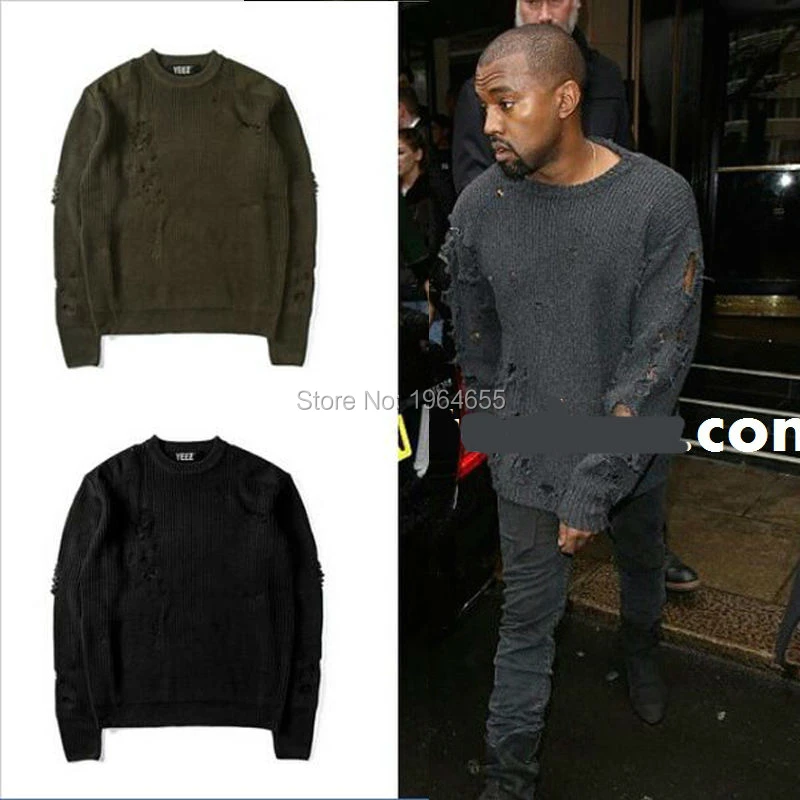 yeezy ripped sweater