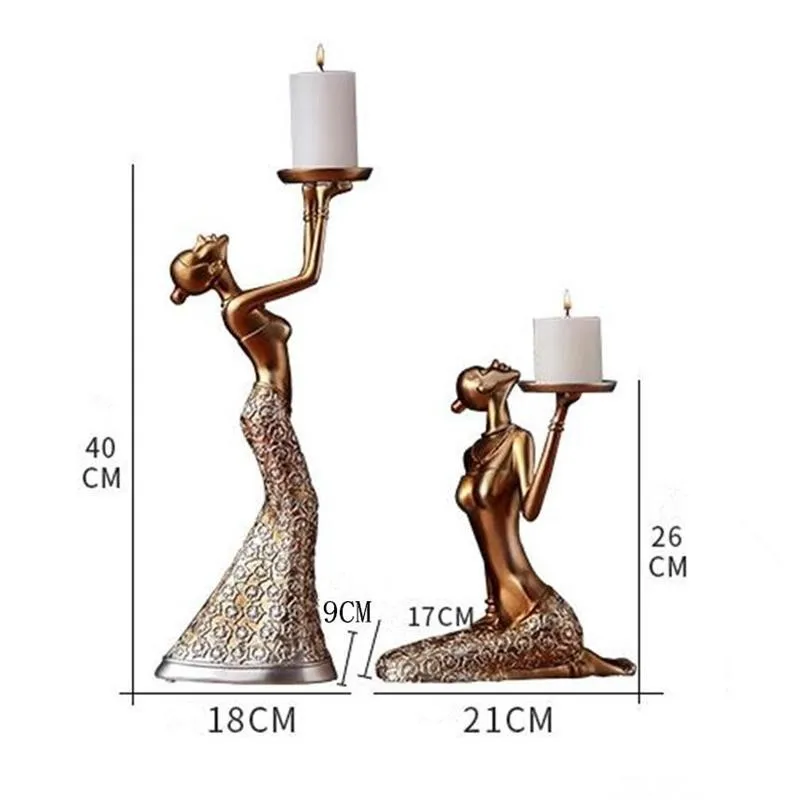 

European Vintage Candle Holder Party Retro Decor Home Romantic Wedding Candelabrum Elegant Beauty Candlestick WZF149