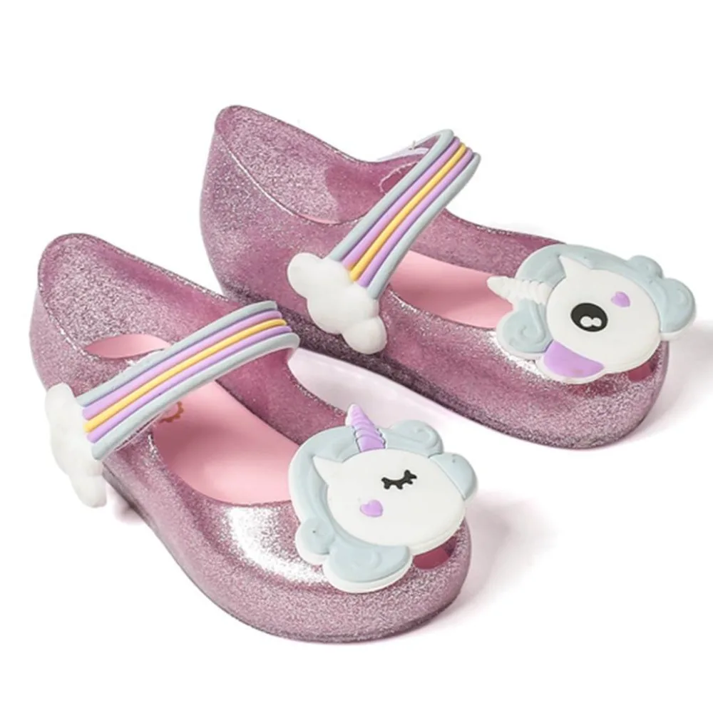 

Mini Melissa Girls Sandals Unicorn Jelly Shoes Children Sandals Breathable Non-Slippery High Quality Summer Jelly Shoes Melissa