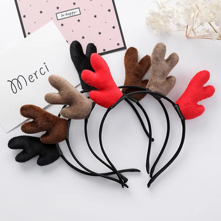 

Headband Hair Accessories Headwear Wedding Christmas Festival Party Make Up Plush Cute Deer Horn Hair Claw Clips for Women