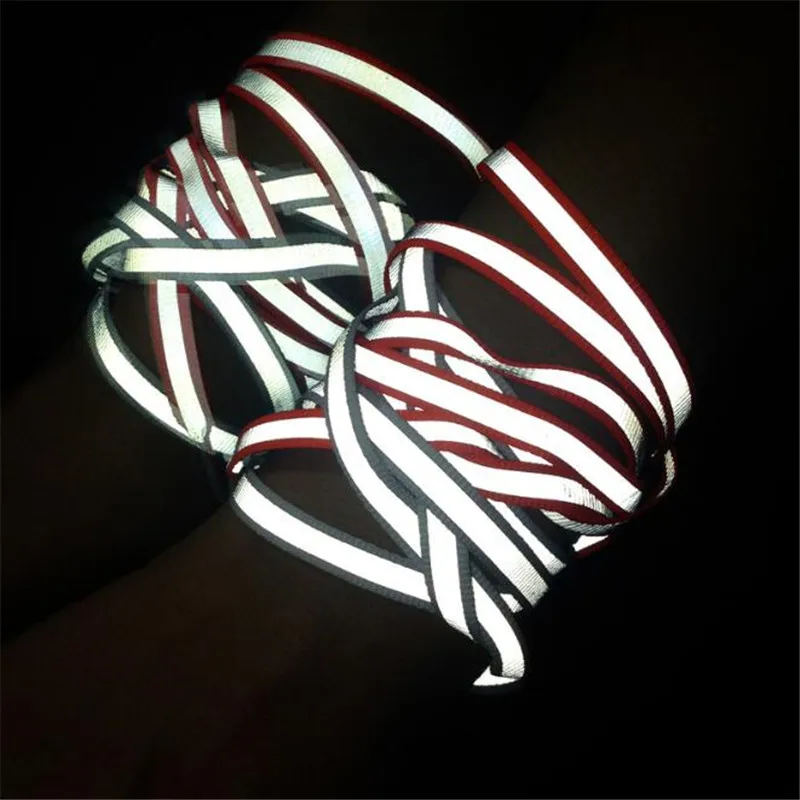 

1 pair Flat Reflective Runner Shoe Laces Bootlace Safety Luminous Glowing Shoelaces Unisex For Sport Basketball Canvas Shoes