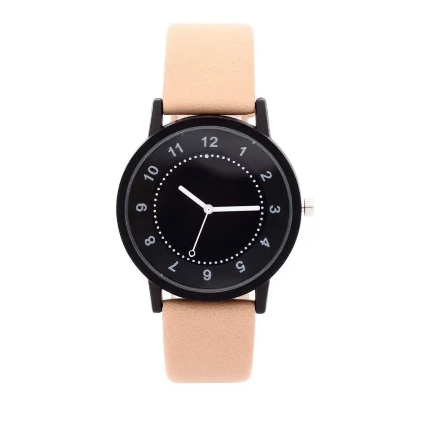 

Men quartz watches Round shape Dial Leather Skin Strap Lovers 's wrist Watch male and female luxury casual unisex bracelet A75