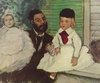 

High quality Oil painting Canvas Reproductions Comte Le Pic and his Sons (1870) By Edgar Degas hand painted