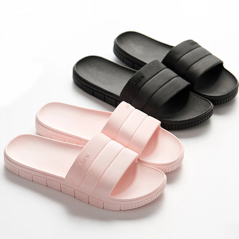 US $7.66 Bothe Slides Women Summer Beach Home Slippers Flat Heel Sandals Men Ladies Couple Shoes Indoor Flip Flops Zapatillas Mujer