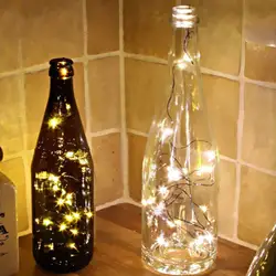1 м 2 м светодиодный гирлянда медная проволочная гирлянда для стеклянной Крафтовая бутылка Новогоднее/рождественское/валентинное
